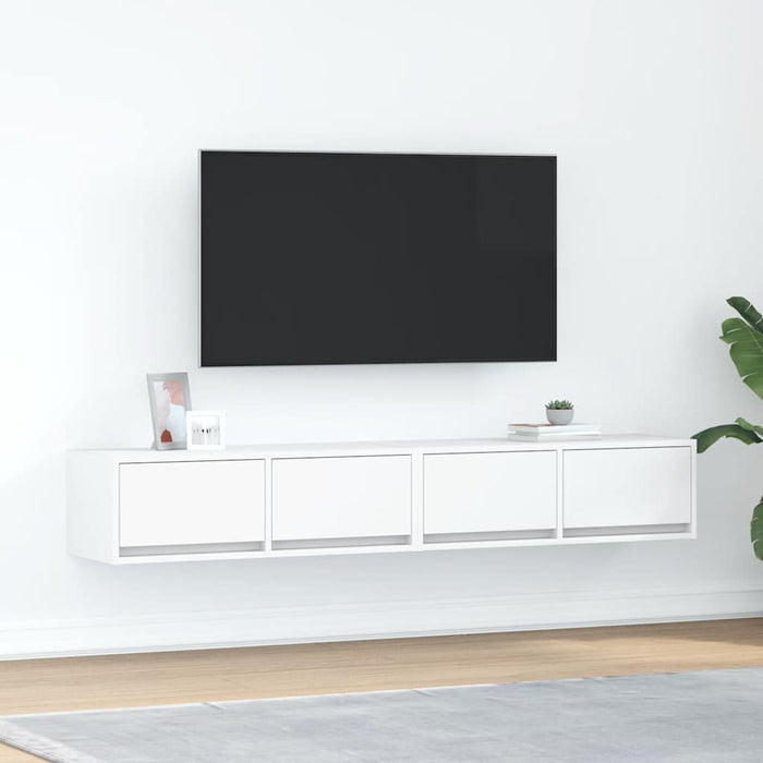 Dulapuri TV 2 buc Alb 80x31x25,5 cm Lemn prelucrat - WALTI WALTI