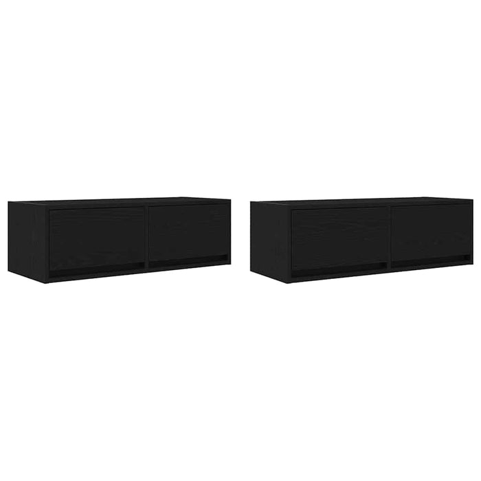 Dulapuri TV 2 buc Stejar negru 80x31x25,5 cm Lemn prelucrat - WALTI WALTI