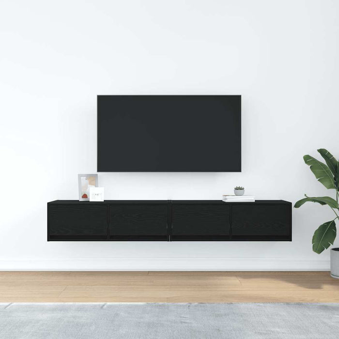 Dulapuri TV 2 buc Stejar negru 80x31x25,5 cm Lemn prelucrat - WALTI WALTI