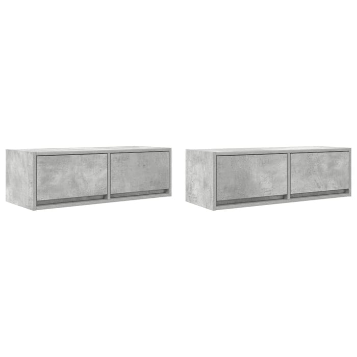 Dulapuri TV 2 buc Beton Gri 80x31x25,5 cm Lemn prelucrat - WALTI WALTI