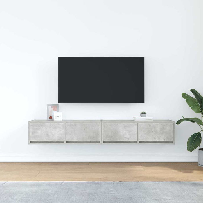 Dulapuri TV 2 buc Beton Gri 80x31x25,5 cm Lemn prelucrat - WALTI WALTI