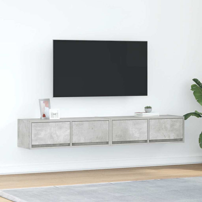 Dulapuri TV 2 buc Beton Gri 80x31x25,5 cm Lemn prelucrat - WALTI WALTI