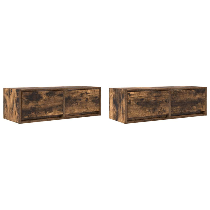 Dulapuri TV 2 buc Stejar afumat 80x31x25,5 cm Lemn prelucrat - WALTI WALTI