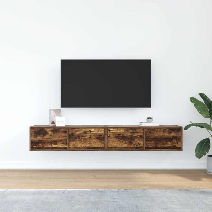 Dulapuri TV 2 buc Stejar afumat 80x31x25,5 cm Lemn prelucrat - WALTI WALTI