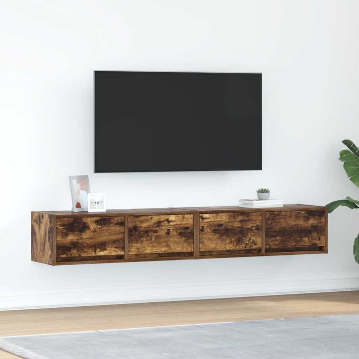 Dulapuri TV 2 buc Stejar afumat 80x31x25,5 cm Lemn prelucrat - WALTI WALTI