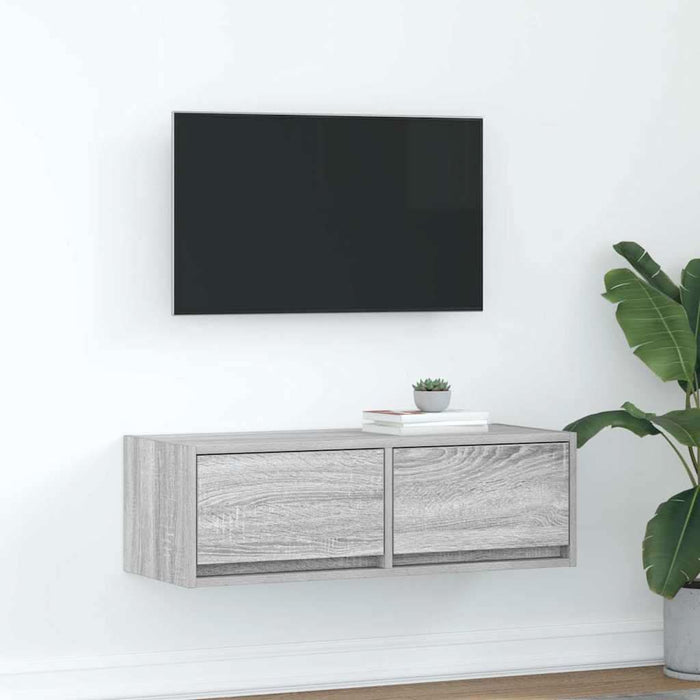 Dulap TV Gri Sonoma 80x31x25,5 cm lemn prelucrat - WALTI WALTI