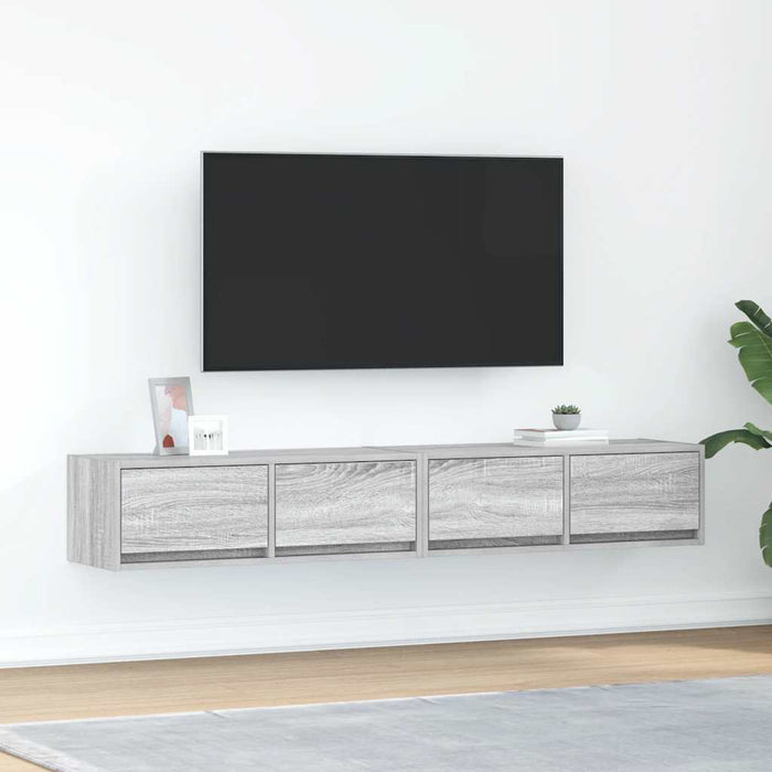 Dulapuri TV 2 buc Gri Sonoma 80x31x25,5 cm Lemn prelucrat - WALTI WALTI
