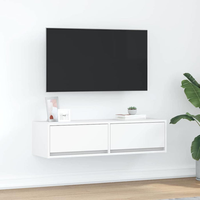 Cabinet TV cu sertar Alb 100 x 31 x 25.5 cm Lemn compozit - WALTI WALTI