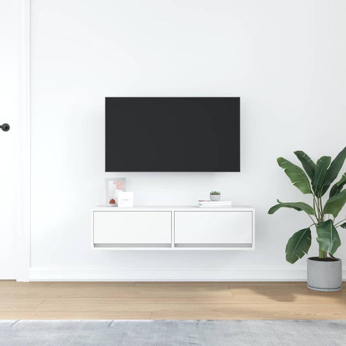 Cabinet TV cu sertar Alb 100 x 31 x 25.5 cm Lemn compozit - WALTI WALTI