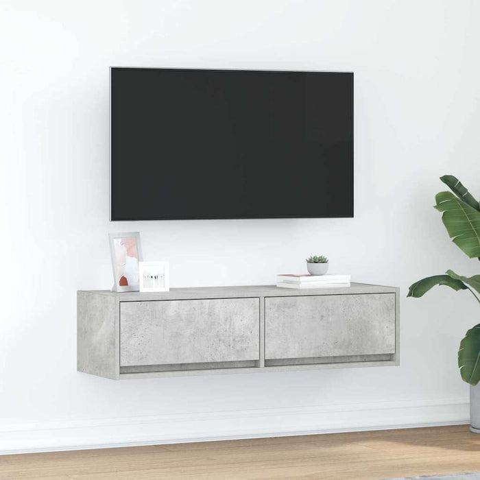 Cabinet TV cu sertar Gri beton 100 x 31 x 25.5 cm Lemn compozit - WALTI WALTI