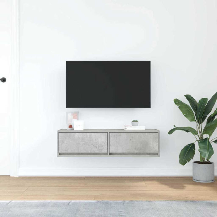 Cabinet TV cu sertar Gri beton 100 x 31 x 25.5 cm Lemn compozit - WALTI WALTI