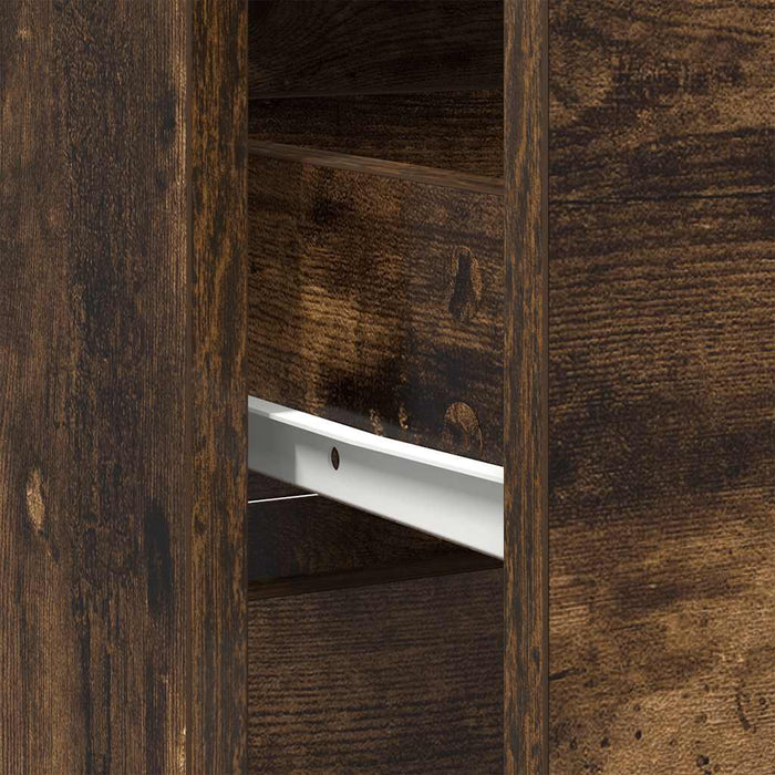 Bufetă cu sertar stejar afumat 80x34x76 cm lemn de stratificat - WALTI WALTI