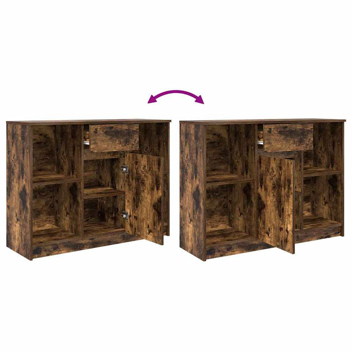 Bufetă cu sertar stejar afumat 101x35x76 cm lemn de stratificat - WALTI WALTI
