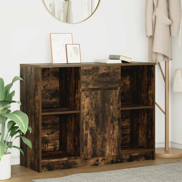 Bufetă cu sertar stejar afumat 101x35x76 cm lemn de stratificat - WALTI WALTI