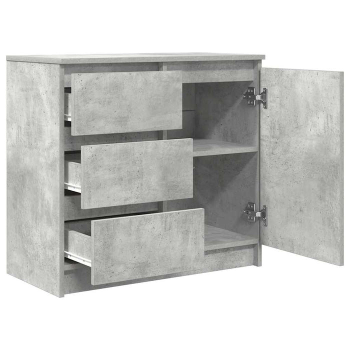 Bufetă cu sertar Gri beton 71x35x65 cm Lemn prelucrat - WALTI WALTI
