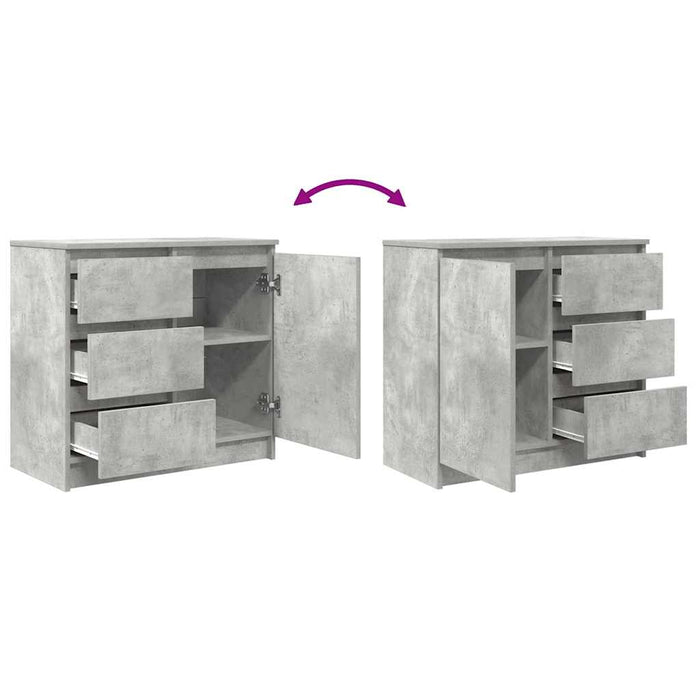 Bufetă cu sertar Gri beton 71x35x65 cm Lemn prelucrat - WALTI WALTI