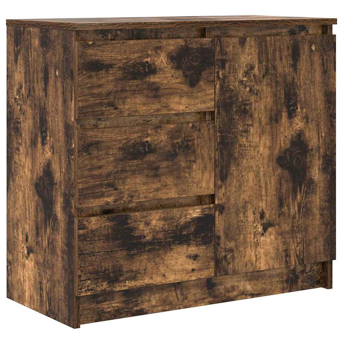 Bufetă cu sertar stejar afumat 71x35x65 cm lemn de stratificat - WALTI WALTI