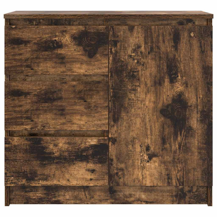 Bufetă cu sertar stejar afumat 71x35x65 cm lemn de stratificat - WALTI WALTI