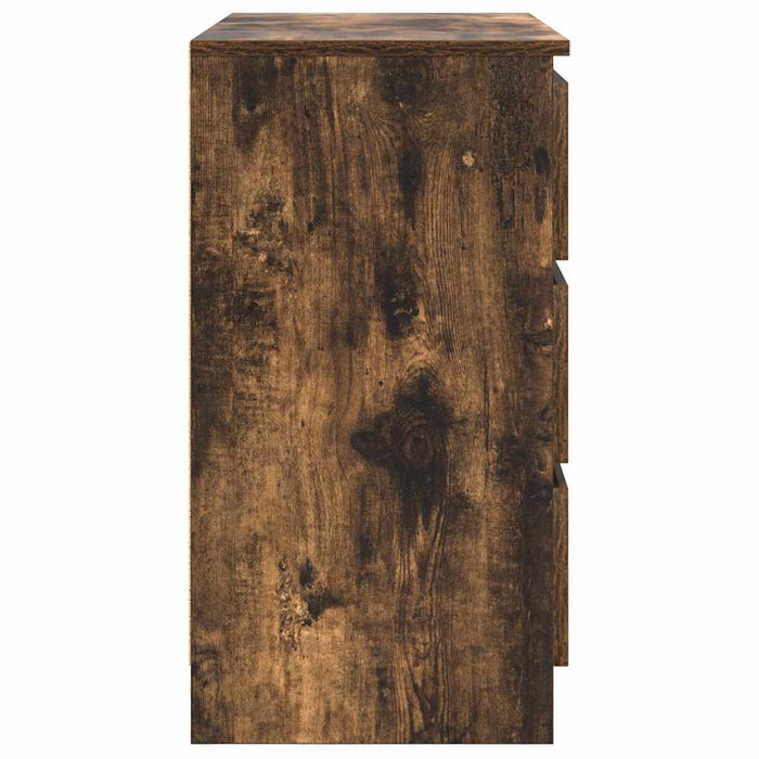 Bufetă cu sertar stejar afumat 71x35x65 cm lemn de stratificat - WALTI WALTI