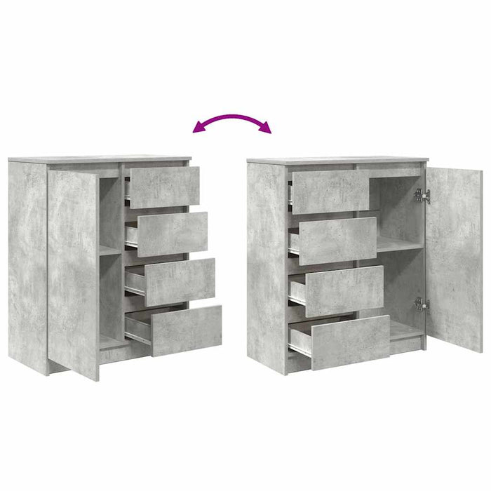 Bufetă cu sertare Gri beton 71x35x84 cm Lemn prelucrat - WALTI WALTI