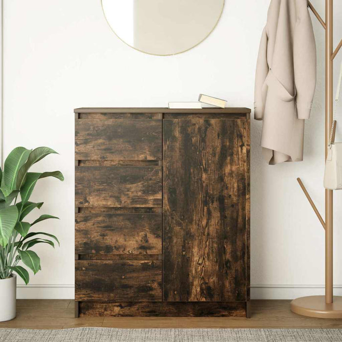 Bufetă cu sertare Stejar afumat 71x35x84 cm Lemn prelucrat - WALTI WALTI