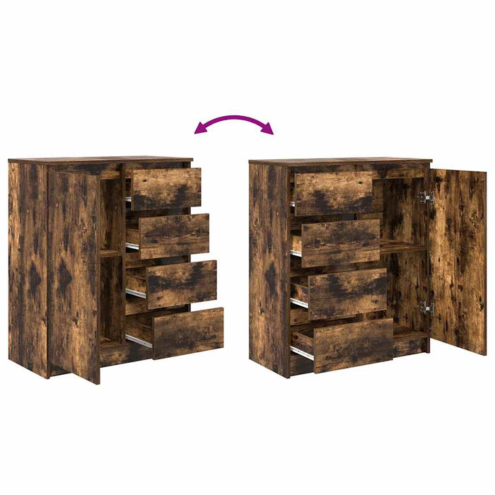 Bufetă cu sertare Stejar afumat 71x35x84 cm Lemn prelucrat - WALTI WALTI
