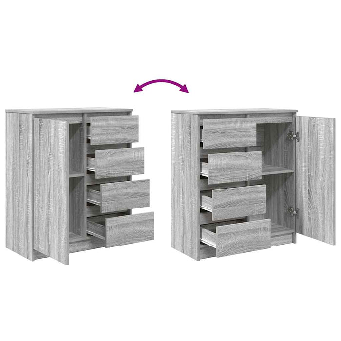 Bufetă cu sertare Gri Sonoma 71x35x84 cm Lemn prelucrat - WALTI WALTI