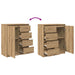 Bufetă cu sertare Stejar Artisan 71x35x84 cm Lemn prelucrat - WALTI WALTI
