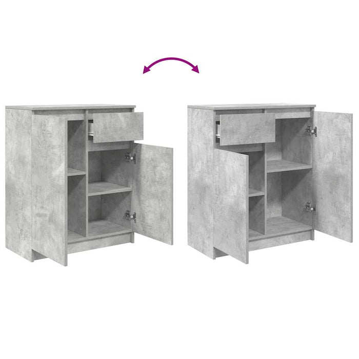 Bufetă cu sertar Gri Beton 71x35x84 cm Lemn prelucrat - WALTI WALTI