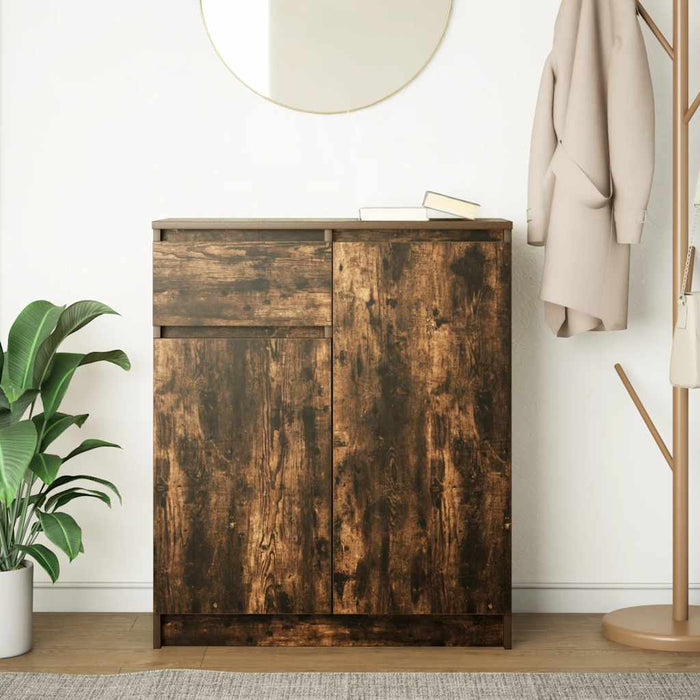 Bufetă cu sertar stejar afumat 71x35x84 cm lemn de stratificat - WALTI WALTI