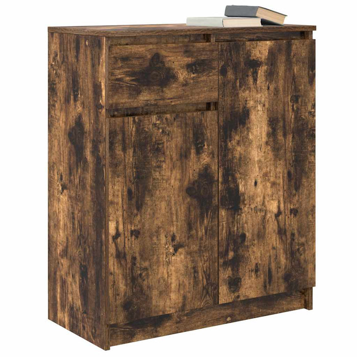 Bufetă cu sertar stejar afumat 71x35x84 cm lemn de stratificat - WALTI WALTI
