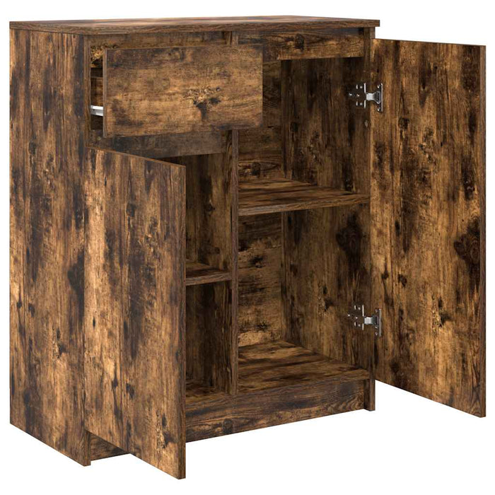 Bufetă cu sertar stejar afumat 71x35x84 cm lemn de stratificat - WALTI WALTI