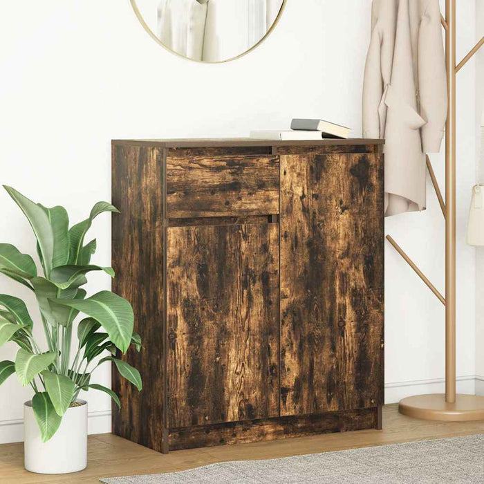Bufetă cu sertar stejar afumat 71x35x84 cm lemn de stratificat - WALTI WALTI