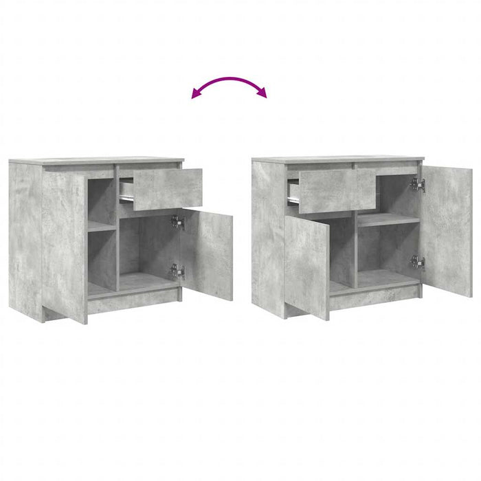 Bufetă cu sertar Gri beton 71x35x65 cm Lemn prelucrat - WALTI WALTI