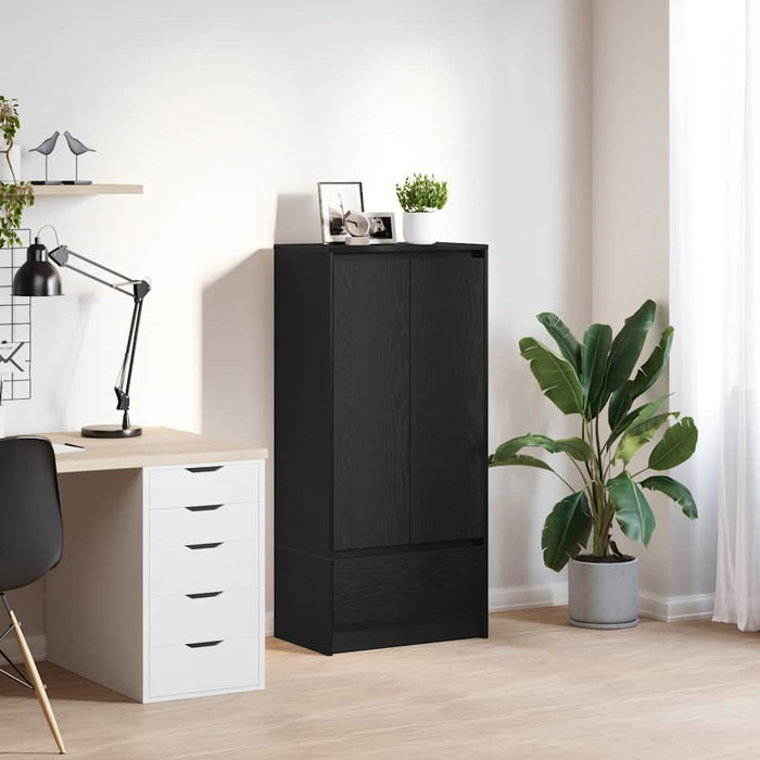 Dulap cu sertar stejar negru 55,5x34x119,5 cm lemn prelucrat - WALTI WALTI