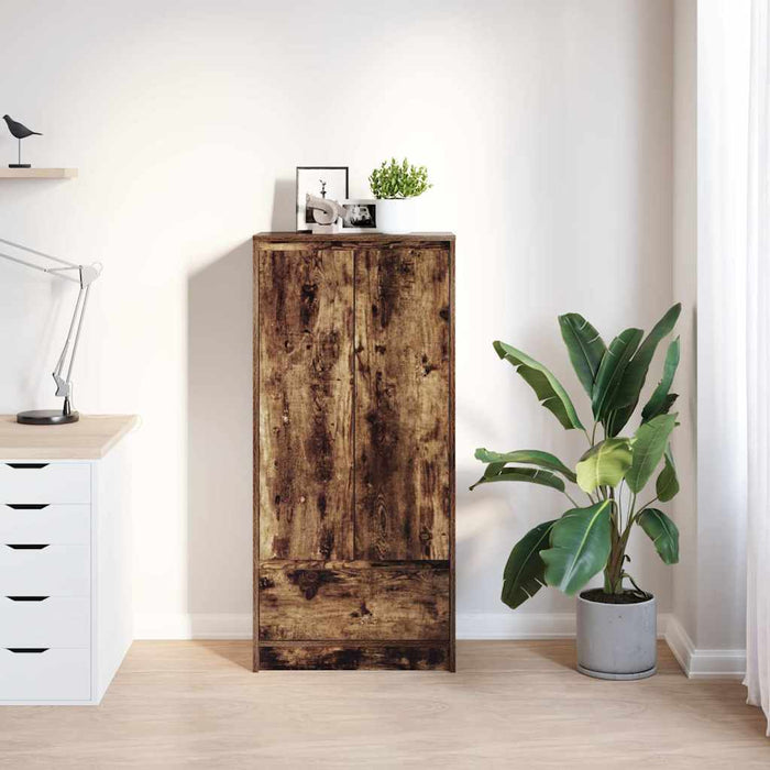 Dulap cu sertar stejar afumat 55,5x34x119,5 cm Lemn prelucrat - WALTI WALTI