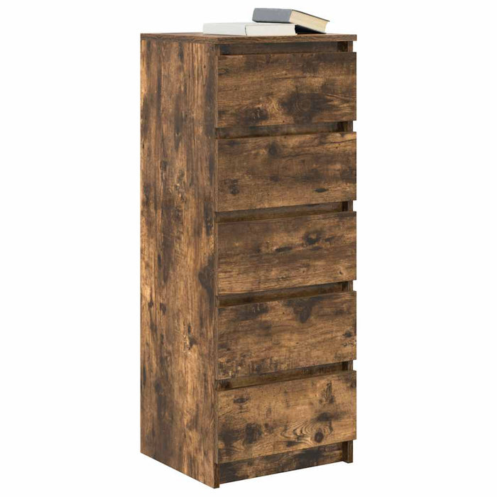 Bufetă cu sertare Stejar afumat 37,5x35x99 cm Lemn prelucrat - WALTI WALTI