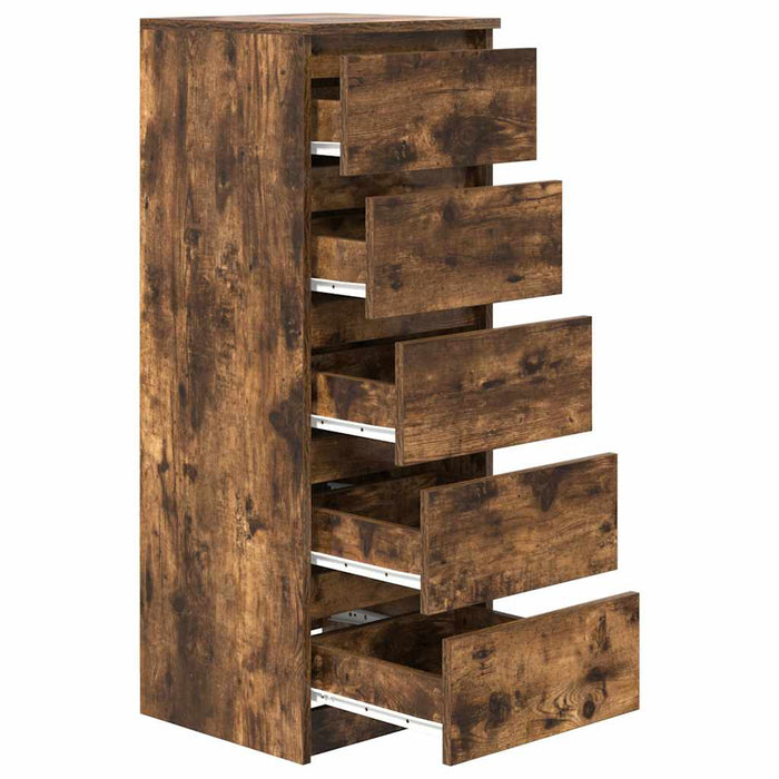 Bufetă cu sertare Stejar afumat 37,5x35x99 cm Lemn prelucrat - WALTI WALTI