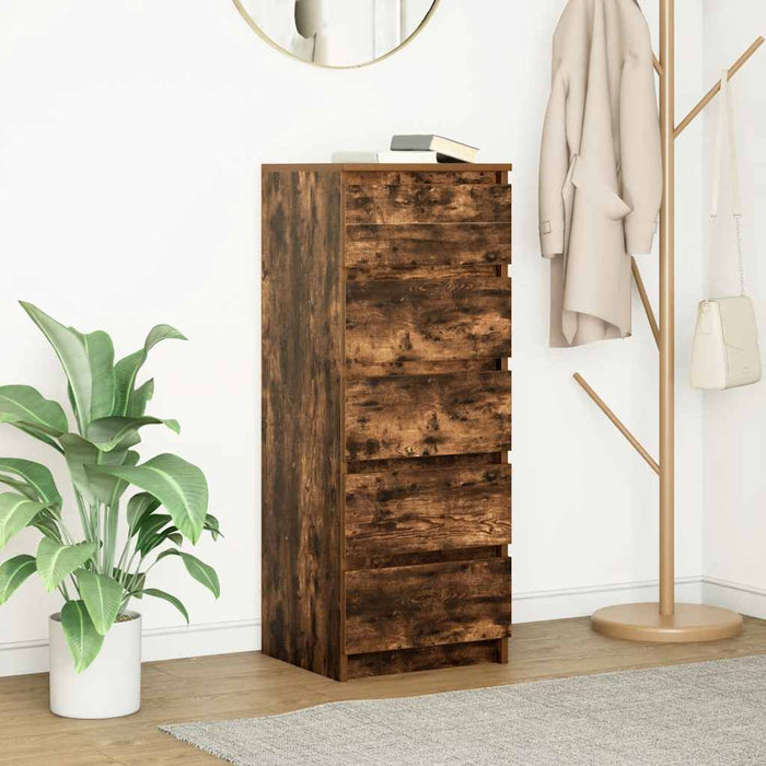 Bufetă cu sertare Stejar afumat 37,5x35x99 cm Lemn prelucrat - WALTI WALTI