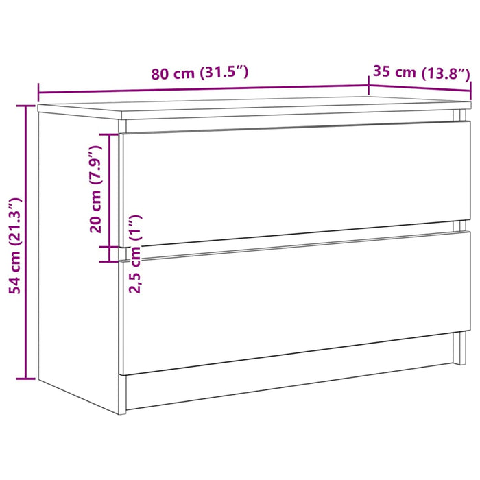 Dulap TV alb 80x35x54 cm lemn prelucrat - WALTI WALTI