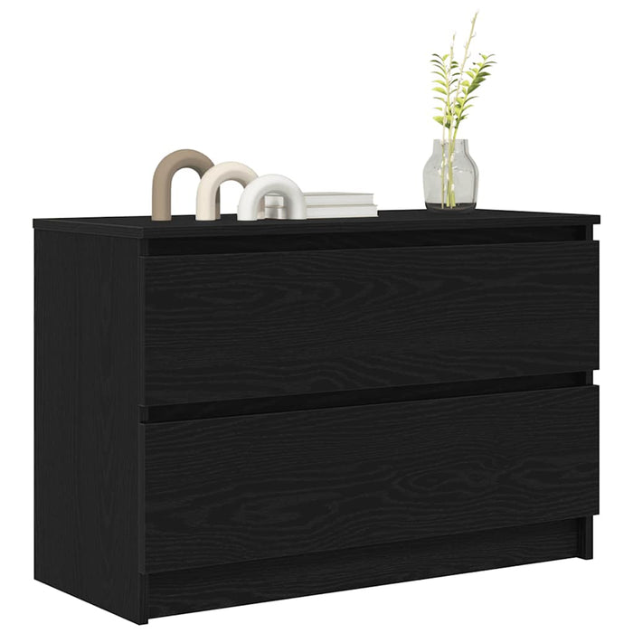 Dulap TV negru 80x35x54 cm lemn prelucrat - WALTI WALTI