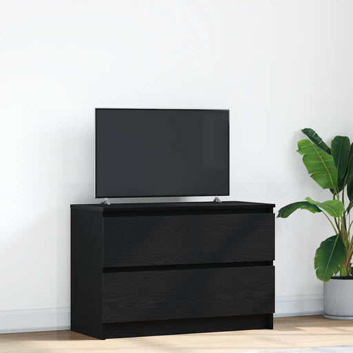 Dulap TV negru 80x35x54 cm lemn prelucrat - WALTI WALTI