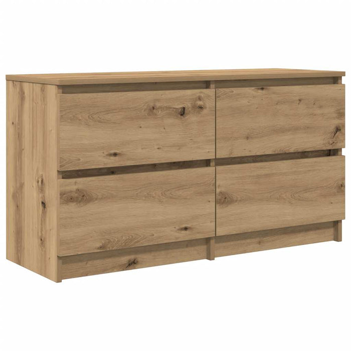 Comodă TV, stejar artizanal, 100x35x54 cm, lemn prelucrat - WALTI WALTI
