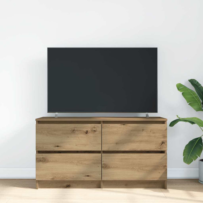 Comodă TV, stejar artizanal, 100x35x54 cm, lemn prelucrat - WALTI WALTI