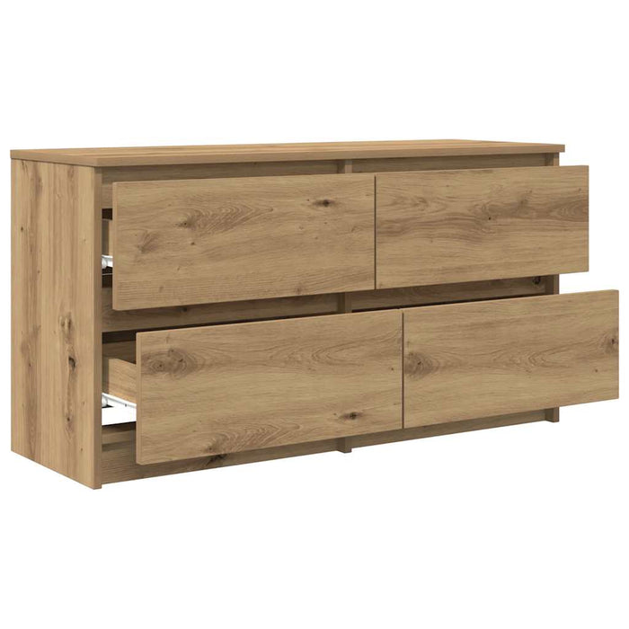 Comodă TV, stejar artizanal, 100x35x54 cm, lemn prelucrat - WALTI WALTI