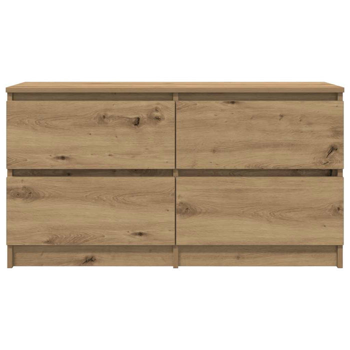 Comodă TV, stejar artizanal, 100x35x54 cm, lemn prelucrat - WALTI WALTI