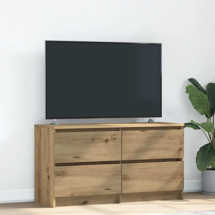 Comodă TV, stejar artizanal, 100x35x54 cm, lemn prelucrat - WALTI WALTI