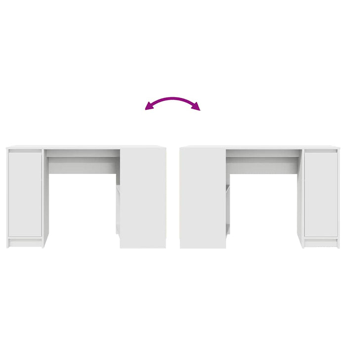 Birou alb 120x42x76 cm lemn prelucrat - WALTI WALTI