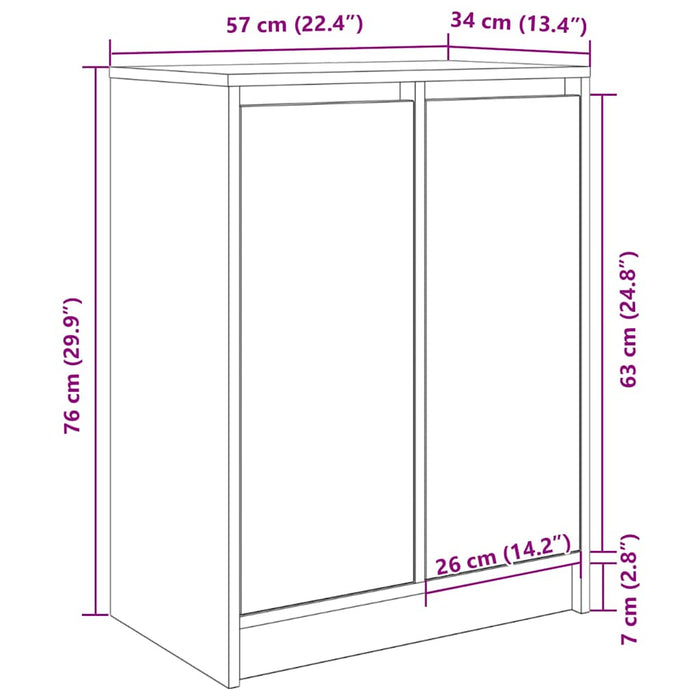Dulap Pantofi Beton Gri 57x34x76 cm Lemn de prelucrat - WALTI WALTI