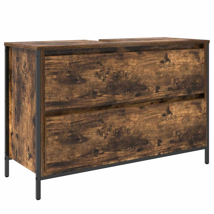 Dulap pentru baie cu sertare stejar afumat 90x34,5x60 cm - WALTI WALTI